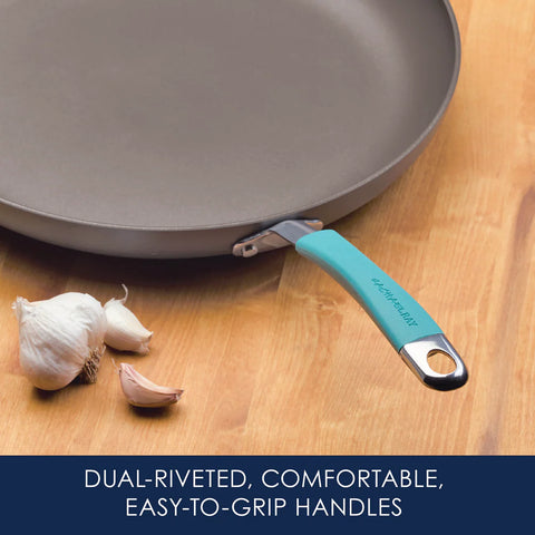 14-Inch Cucina Hard Anodized Nonstick Frying Pan with Helper Handle Agave Blue