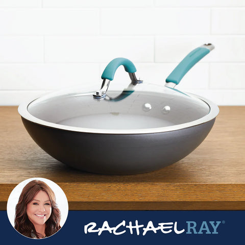 11-Inch Cucina Hard Anodized Nonstick Covered Stir Fry Agave Blue