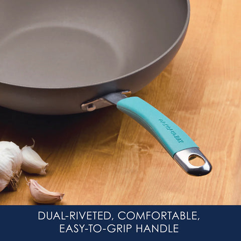 11-Inch Cucina Hard Anodized Nonstick Covered Stir Fry Agave Blue