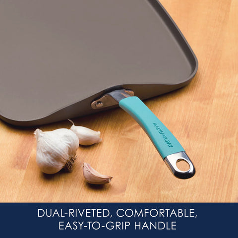 11-Inch Cucina Hard Anodized Nonstick Square Griddle Agave Blue