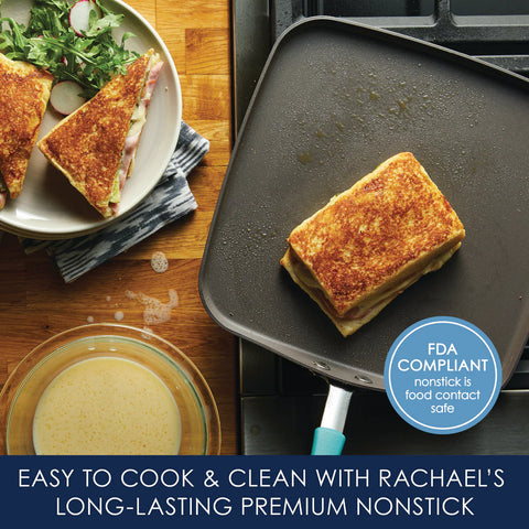 11-Inch Cucina Hard Anodized Nonstick Square Griddle Agave Blue