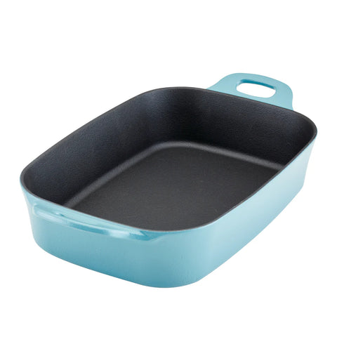 9-Inch x 13-Inch NITRO Cast Iron Roasting Pan Agave Blue