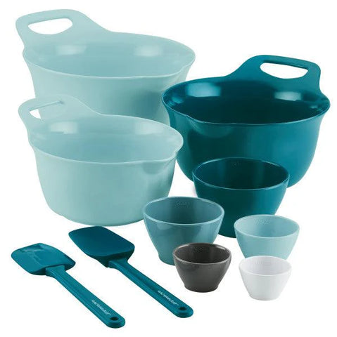 10-Piece Mix, Measure, and Utensil Set Blue Assorted