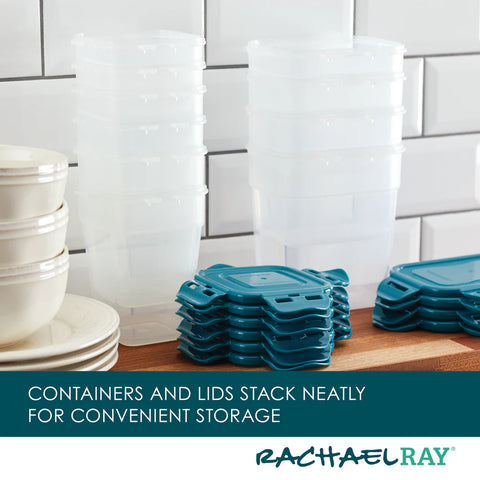 20-Piece Nestable Storage Containers Teal