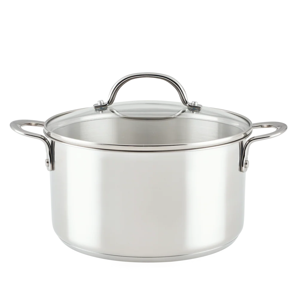 6-Quart Stainless Steel Induction Stockpot with Lid Stainless Steel