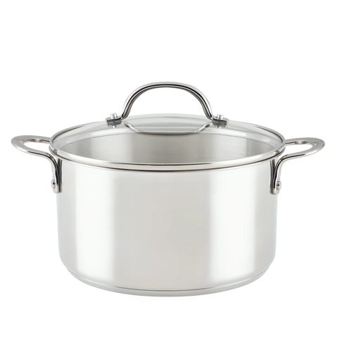 6-Quart Stainless Steel Induction Stockpot with Lid Stainless Steel