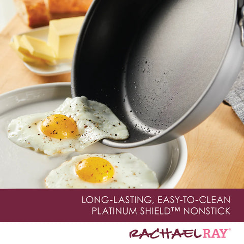 10.25-Inch Create Delicious Hard Anodized Nonstick Induction Covered Deep Frying Pan Burgundy
