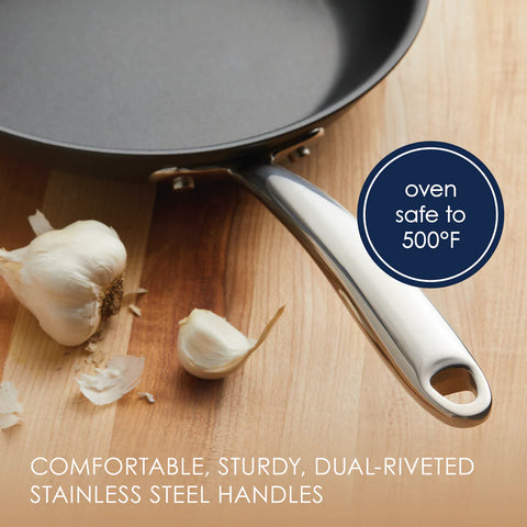 11- Piece Professional Hard-Anodized Nonstick and Induction Stainless Steel Cookware Set Mixed Colors