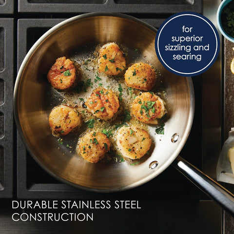 10-Inch Professional Stainless Steel Induction Frying Pan Stainless Steel