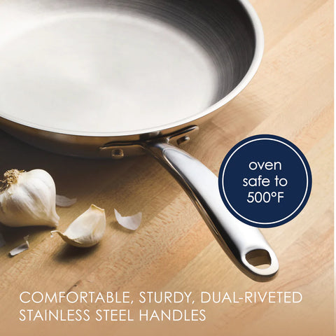 10-Inch Professional Stainless Steel Induction Frying Pan Stainless Steel