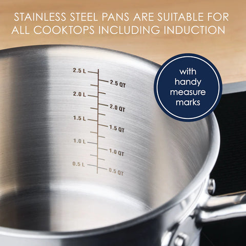 11- Piece Professional Hard-Anodized Nonstick and Induction Stainless Steel Cookware Set Mixed Colors