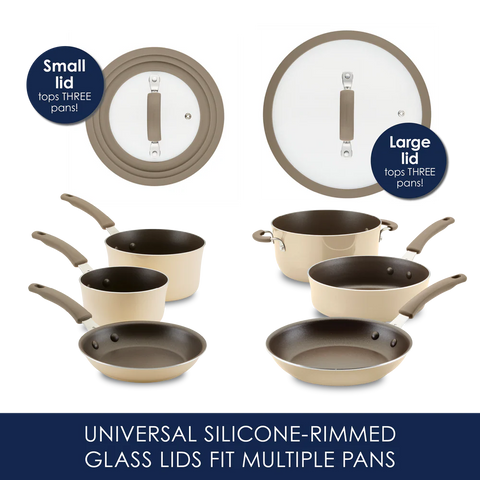 Cook + Create Nonstick Cookware Sets 10-Piece Almond