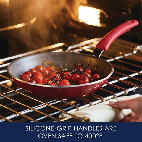 Cook + Create Nonstick Frying Pans 10-Inch Red