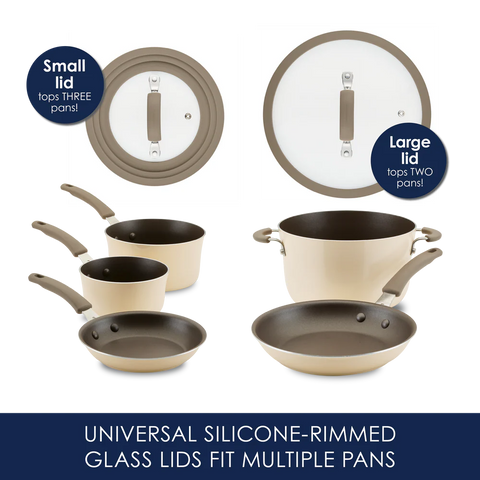 Cook + Create Nonstick Cookware Sets 11-Piece Almond