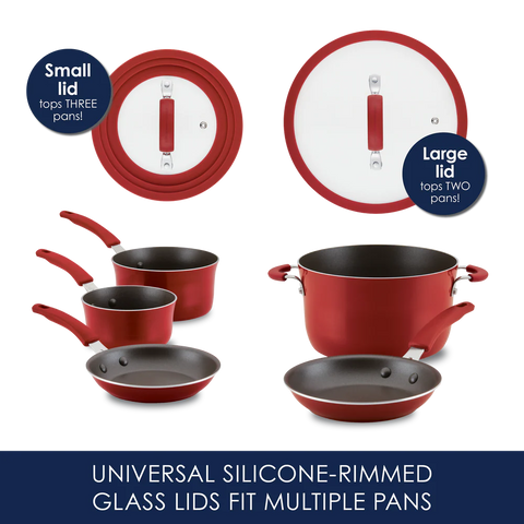Cook + Create Nonstick Cookware Sets 11-Piece Red
