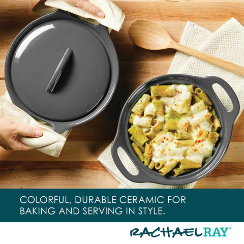 3-Piece Ceramic Casserole Set Gray