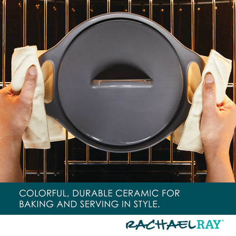 3-Piece Ceramic Casserole Set Gray