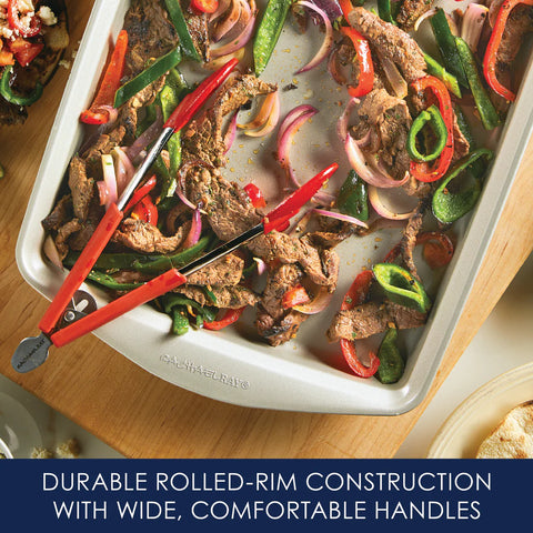 11-Inch x 17-Inch Nonstick Crisper Pan with Insert Champagne