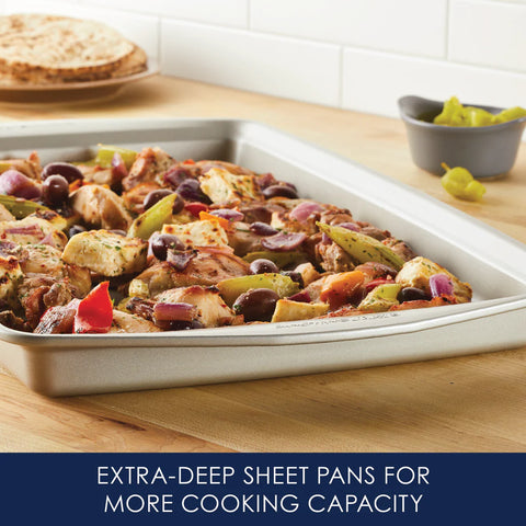 3-Piece Nonstick Jumbo Sheet Pan Set Champagne