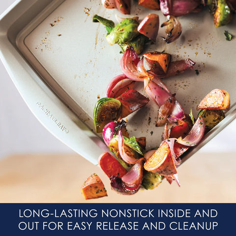 3-Piece Nonstick Covered Cake Pan & Baking Sheet Set Champagne