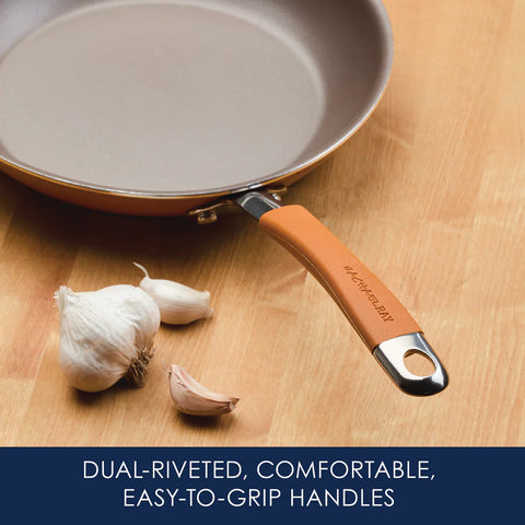 12-Piece Cucina Nonstick Cookware Set Pumpkin Orange