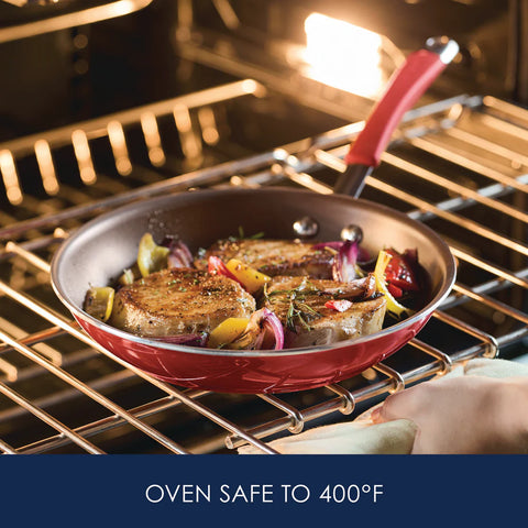 9.25" and 11" Cucina Nonstick Frying Pan Set Cranberry Red