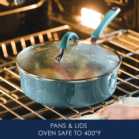 12-Piece Cucina Nonstick Cookware Set Agave Blue