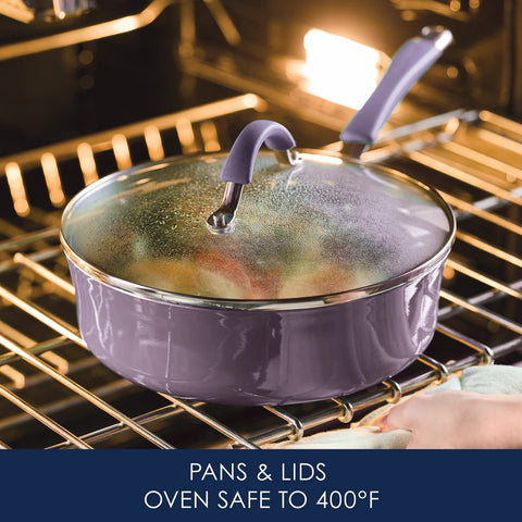 12-Piece Cucina Nonstick Cookware Set Lavender Purple