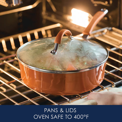 12-Piece Cucina Nonstick Cookware Set Pumpkin Orange