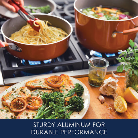 12-Piece Cucina Nonstick Cookware Set Pumpkin Orange