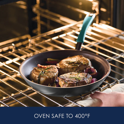 9.25" and 11.5" Cucina Hard Anodized Nonstick Frying Pan Set Agave Blue