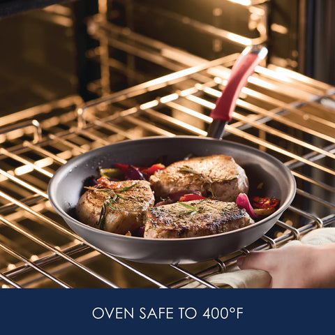 9.25" and 11.5" Cucina Hard Anodized Nonstick Frying Pan Set Cranberry Red