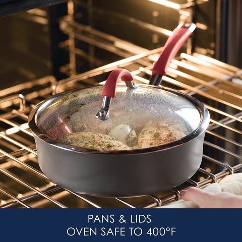 12-Piece Cucina Hard Anodized Nonstick Cookware Set Cranberry Red