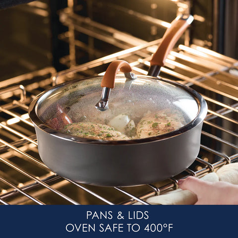 12-Piece Cucina Hard Anodized Nonstick Cookware Set Pumpkin Orange