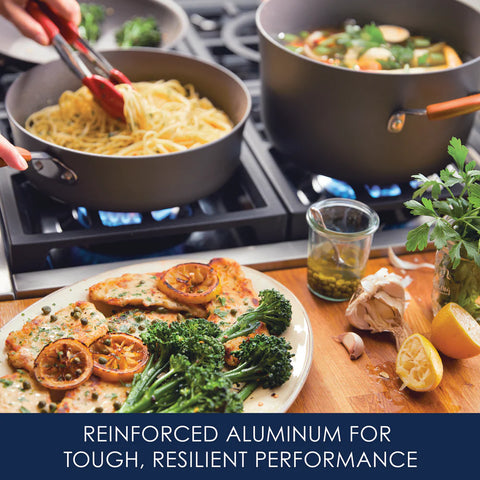 12-Piece Cucina Hard Anodized Nonstick Cookware Set Pumpkin Orange