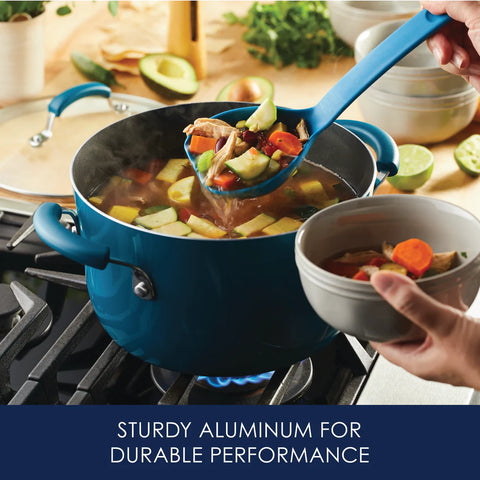 Classic Brights Nonstick Cookware Sets Marine Blue 14-Piece