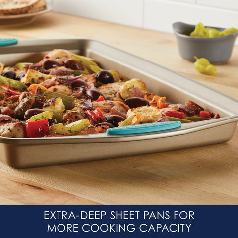 4-Piece Nonstick Bakeware Set Agave Blue