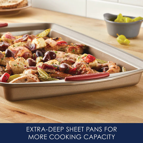 4-Piece Nonstick Bakeware Set Cranberry Red