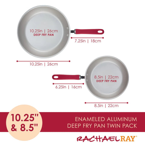 2-Piece Create Delicious Nonstick Induction Frying Pan Set Red