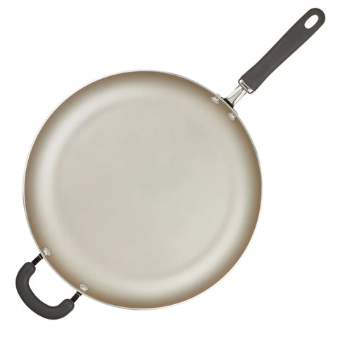 14.5-Inch Create Delicious Nonstick Induction Frying Pan with Helper Handle Gray Shimmer