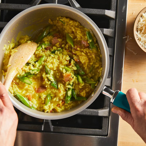 3-Quart Create Delicious Nonstick Induction Covered Chef Pan Teal Shimmer