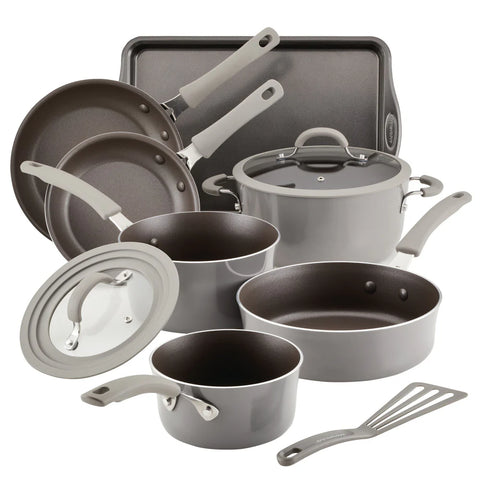 Cook + Create Nonstick Cookware Sets 10-Piece Gray