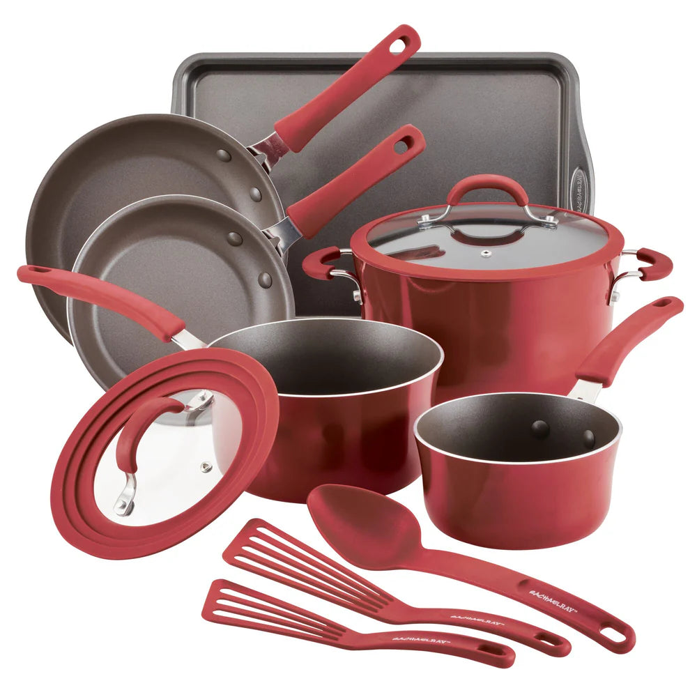 Cook + Create Nonstick Cookware Sets 11-Piece Red