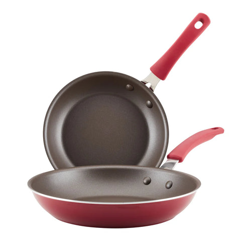 2-Piece Cook + Create Nonstick Frying Pan Set Red