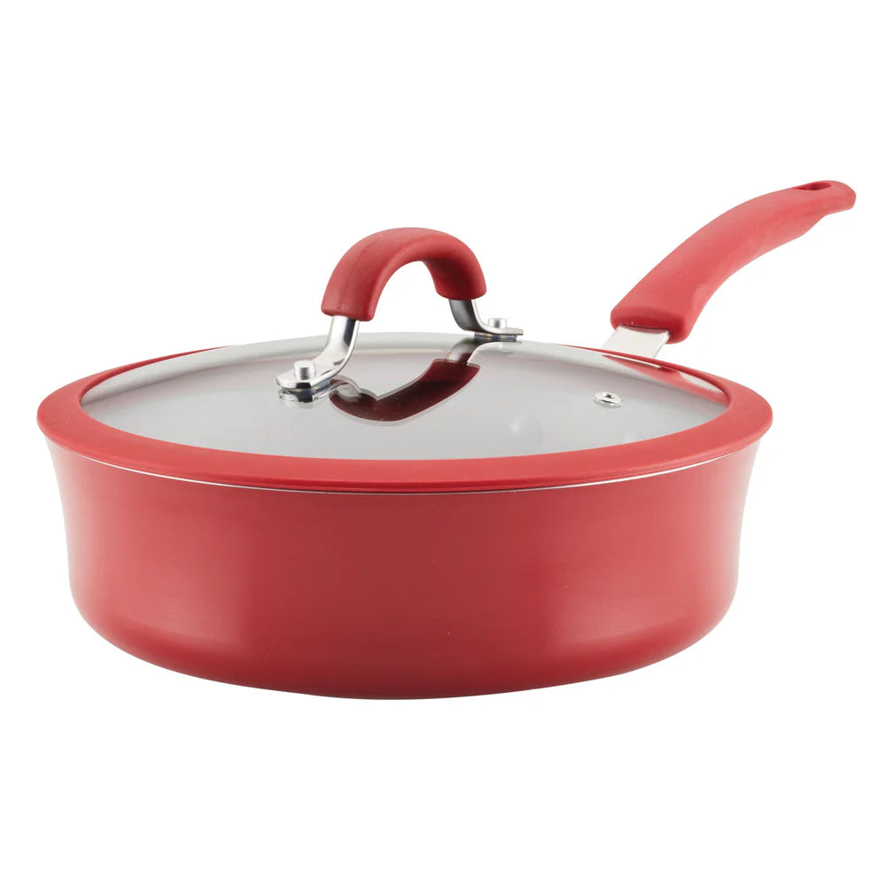 3-Quart Cook + Create Nonstick Sauté Pan with Lid Red