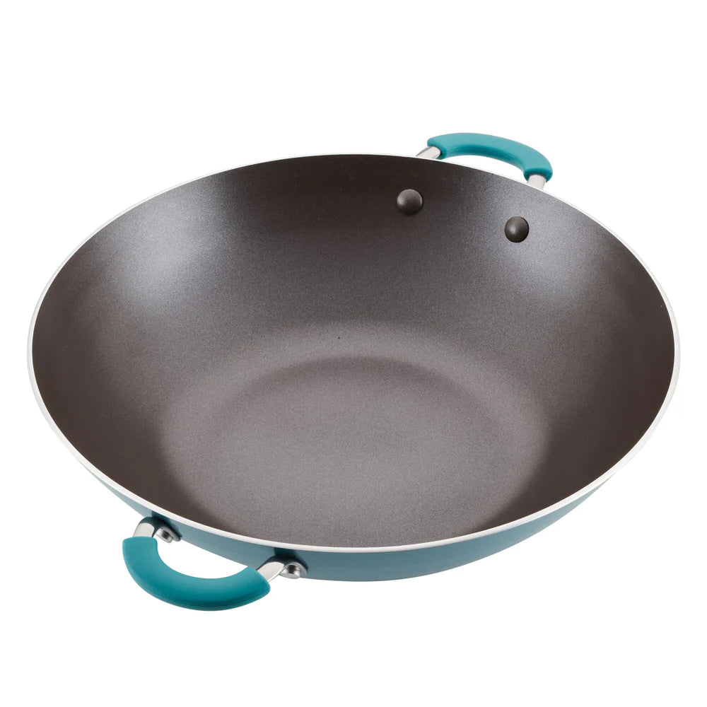 14-Inch Cook + Create Nonstick Wok Agave Blue