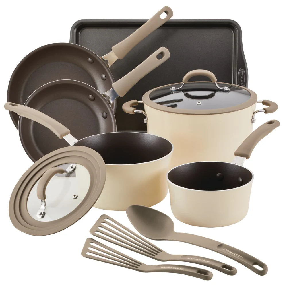 Cook + Create Nonstick Cookware Sets 11-Piece Almond