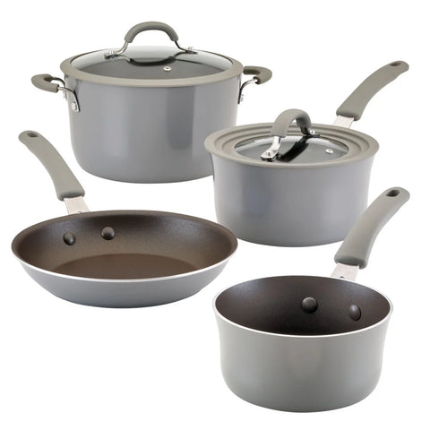 6-Piece Cook + Create Nonstick Cookware Set 6 Piece Gray