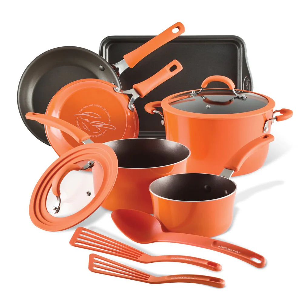Cook + Create Nonstick Cookware Sets 11-Piece Orange