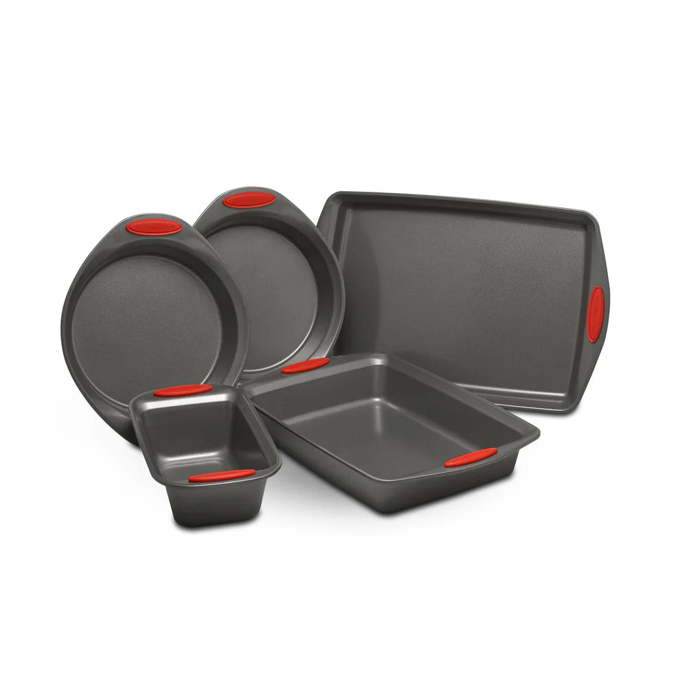 6-Piece Nonstick Bakeware Set Red